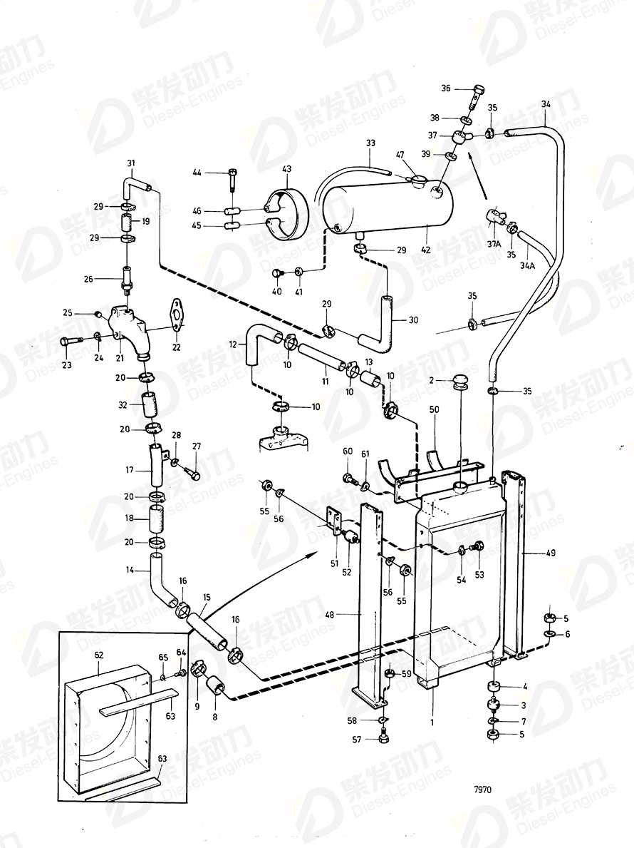 VOLVO Radiator hose 845156 Drawing